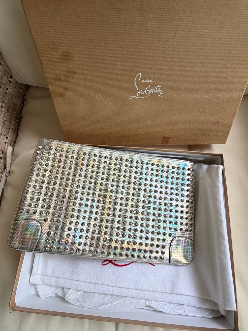 Christian Louboutin Specchio Galactic Spikes Shoulder Women’s Handbag/Clutch